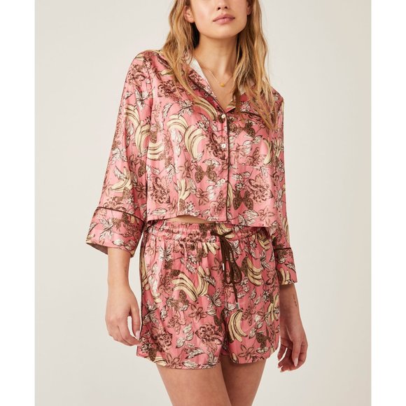 Free People Other - Free People Pink Floral Pajama Set